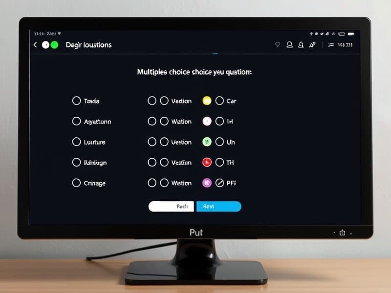 Multiple choice exam interface